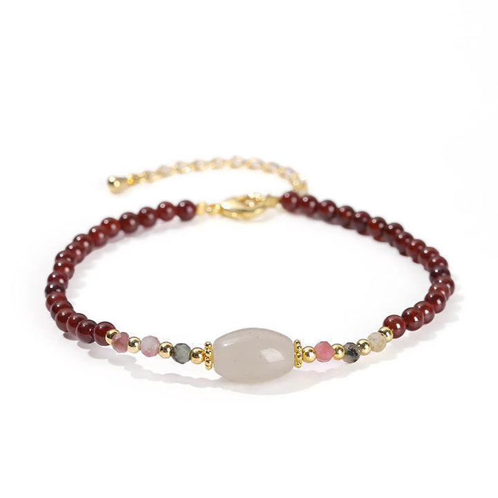 Bracelet Passion en perles de jade, tourmaline et grenat de Buddha Stones