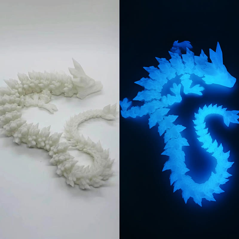 Buddha Stones Dragon lumineux Feng Shui imprimé en 3D pour décoration de la maison - Dragon bleu lumineux 60 cm - image 17