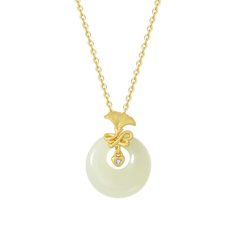 Collier pendentif fleur d'œillet en jade Hetian naturel en argent sterling 925 Buddha Stones - image 4