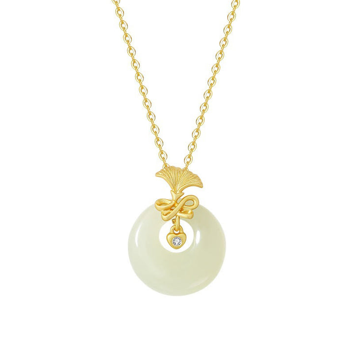 Collier pendentif fleur d'œillet en jade Hetian naturel en argent sterling 925 Buddha Stones - image 4