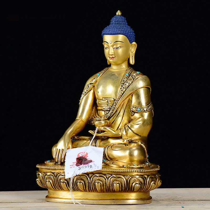 Statue décorative en cuivre de la compassion de Bouddha Shakyamuni - image 3