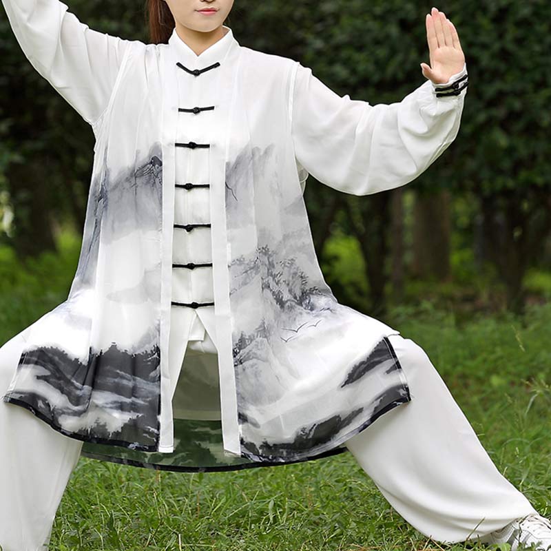 Ensemble de vêtements unisexe 3 pièces pour peinture à l'encre, méditation, prière, spirituel, zen, tai-chi, qigong