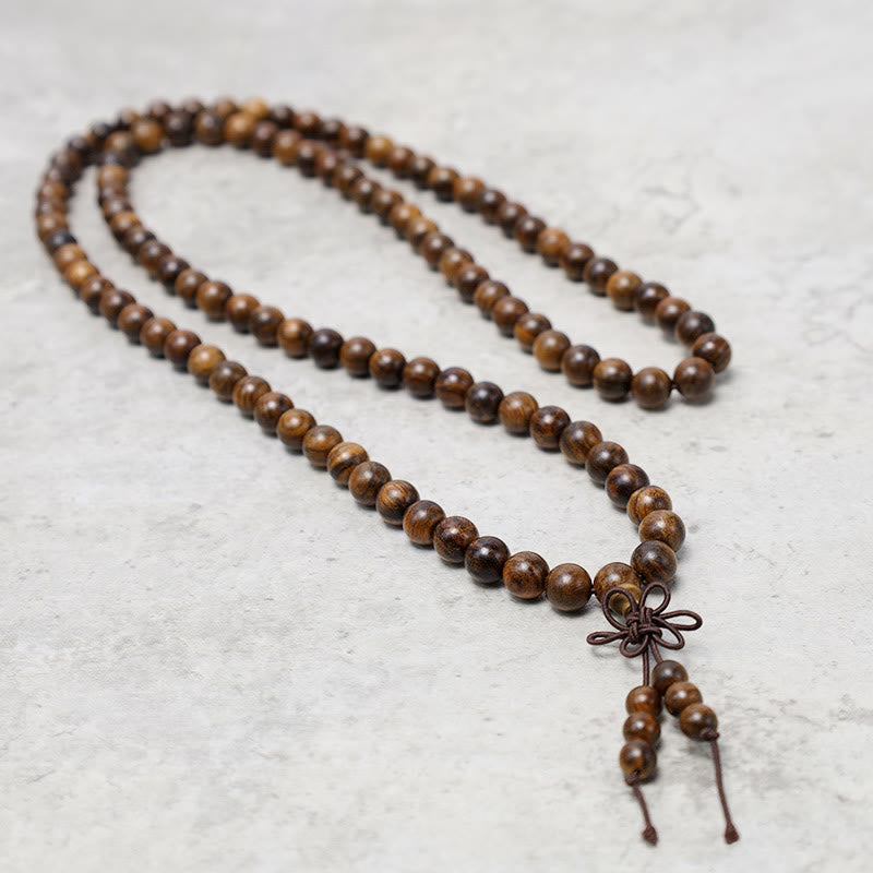 Bracelet Mala 108 Buddha Stones Prière Méditation Bois de Santal Élastique - image 3
