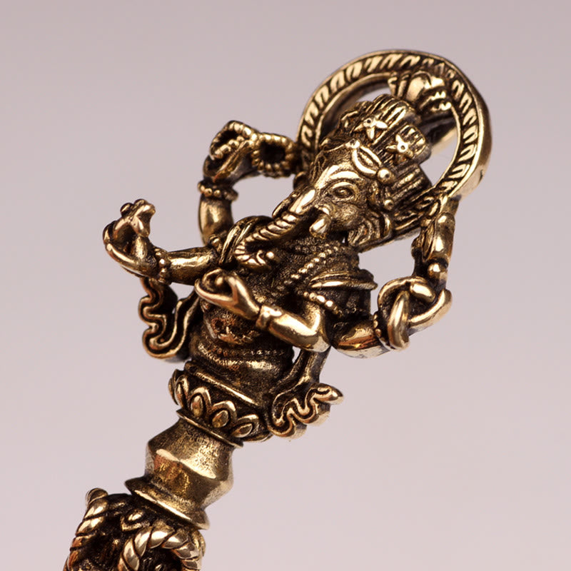 Collier pendentif tibétain Ganesh Ganpati éléphant dieu de la richesse Dorje Vajra pouvoir spirituel - image 8
