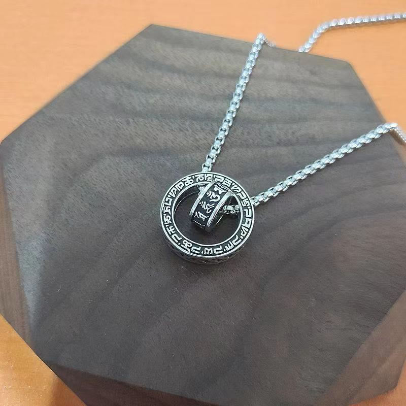 Collier pendentif tibétain en Buddha Stones Om Mani Padme Hum sculpté en chaîne de paix et de pureté - image 8