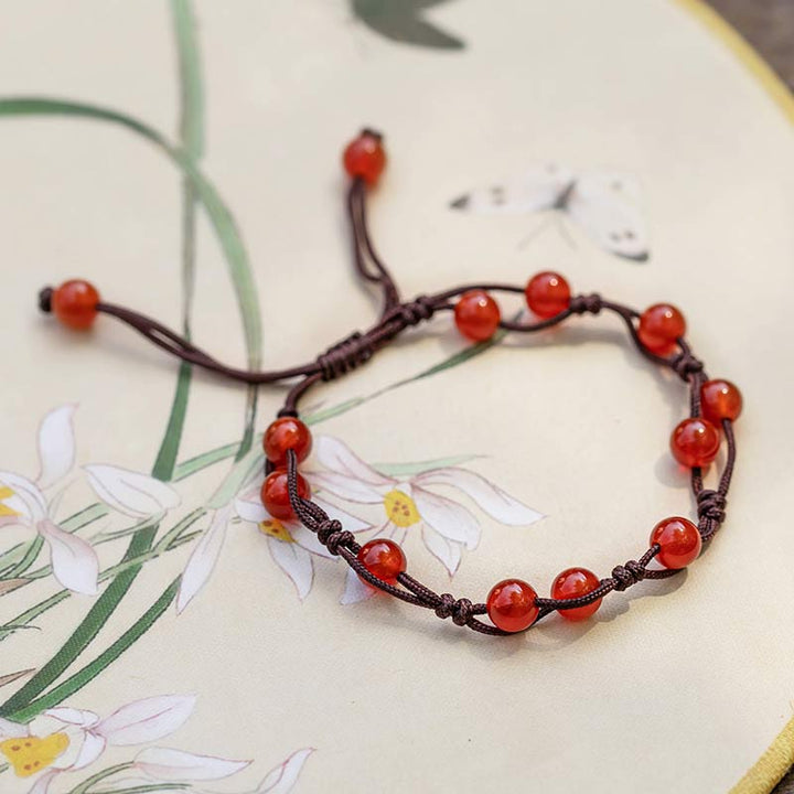 Bracelet calme en agate rouge, agate mousse et cinabre de Buddha Stones