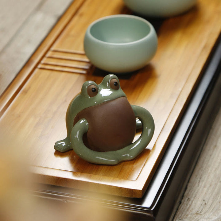 Figurine de grenouille porte-bonheur en céramique pour animal de compagnie, Buddha Stones FengShui, richesse, décoration
