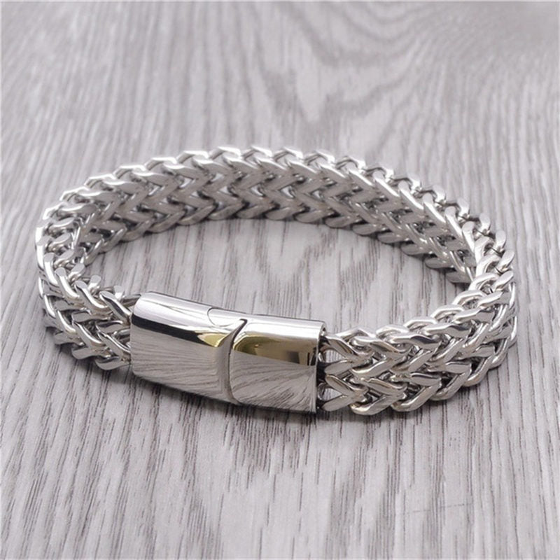 Bracelet d'équilibre en acier titane avec boucle magnétique et écailles de poisson en Buddha Stones - image 4