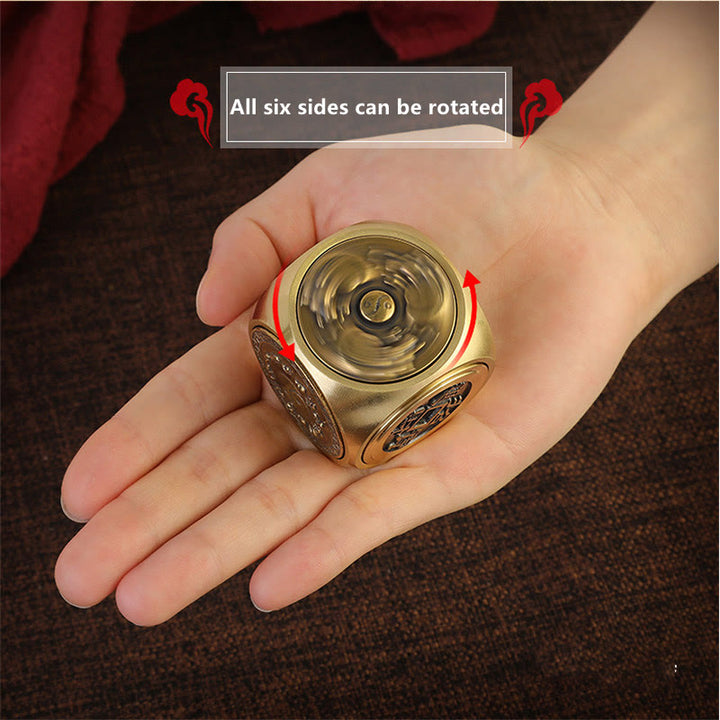 Buddha Stones Quatre Bêtes Feng Shui Yin Yang Bagua Pièce de Cuivre Harmonie Décoration Rotative