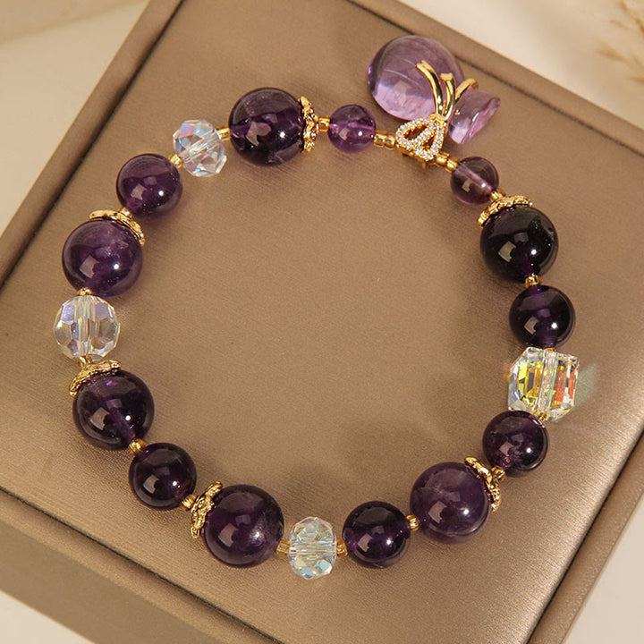Bracelet porte-monnaie en cristal d'améthyste naturelle Buddha Stones