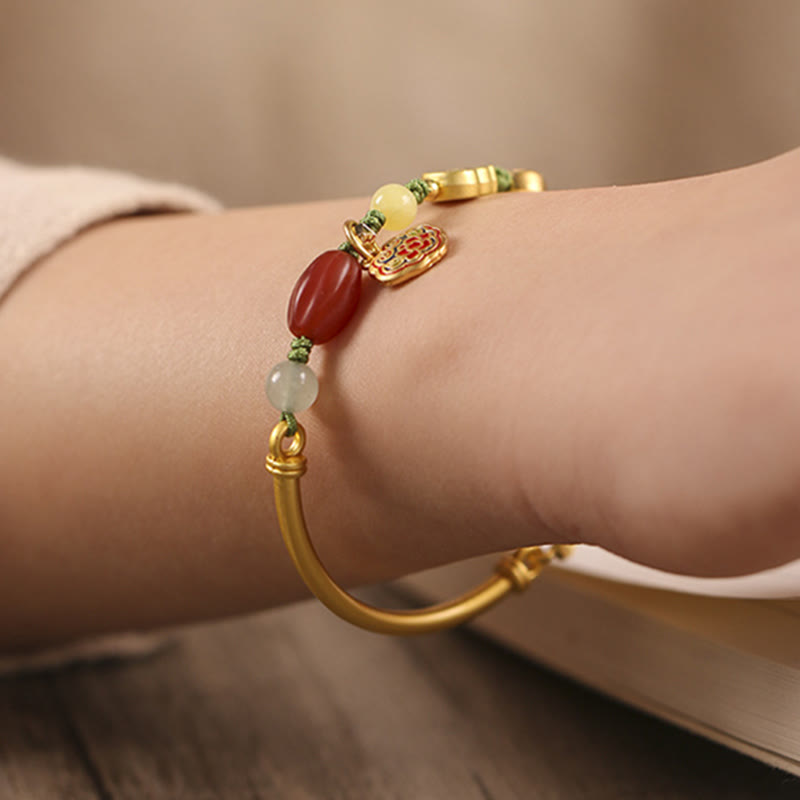 Bracelet tibétain en Buddha Stones , nuages de bon augure, fortune, bonheur, richesse, chance