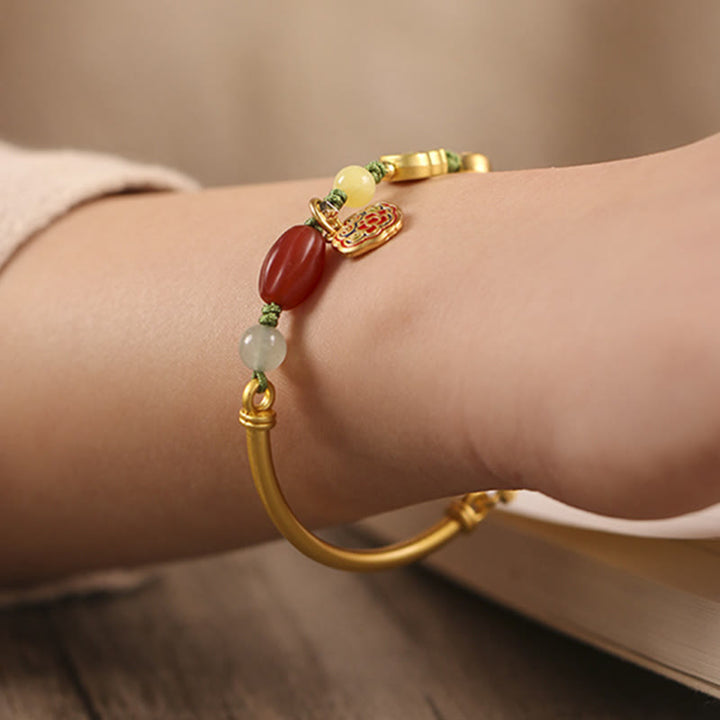 Bracelet tibétain en Buddha Stones , nuages de bon augure, fortune, bonheur, richesse, chance