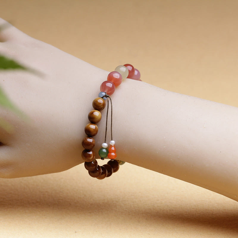 Bracelet de protection de richesse en jade Hetian et agate Yanyuan en graines de Kuka et Buddha Stones