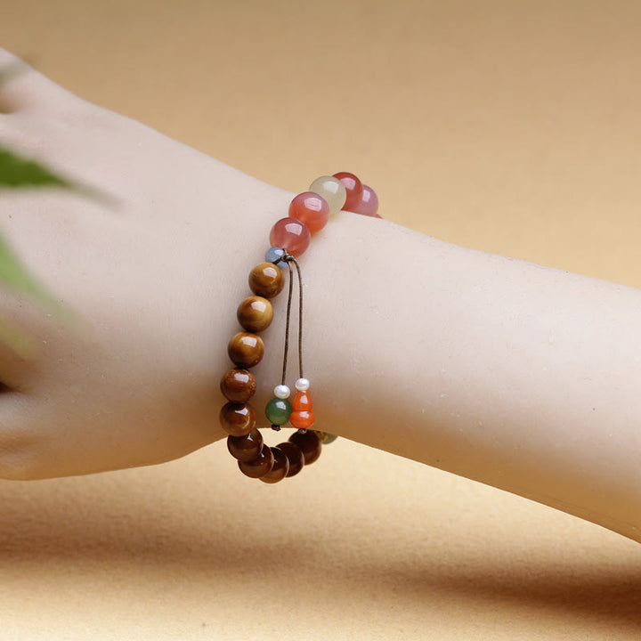 Bracelet de protection de richesse en jade Hetian et agate Yanyuan en graines de Kuka et Buddha Stones