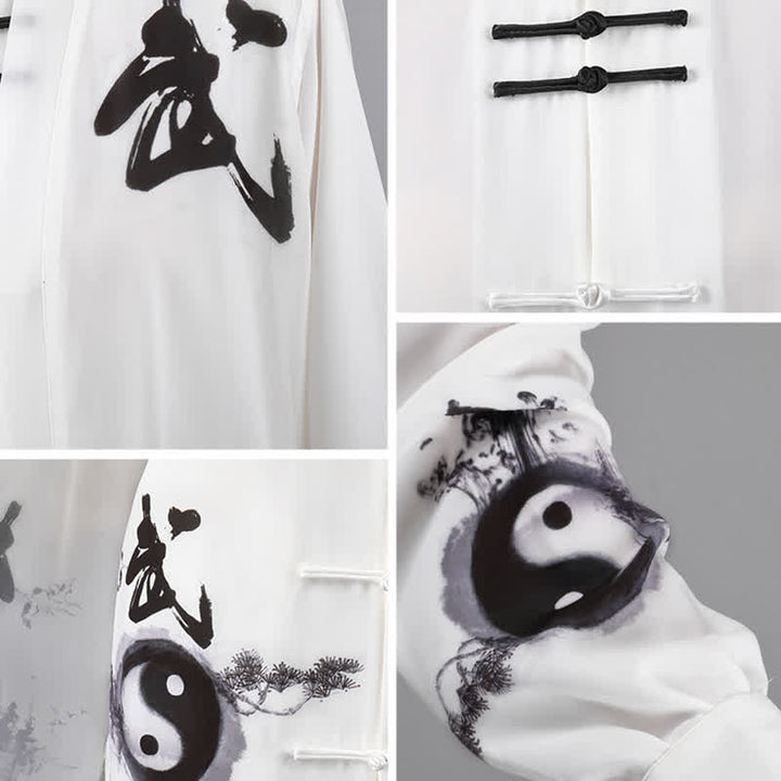 Buddha Stones 3 pièces Yin Yang arbre Tai Chi spirituel Zen pratique méditation prière uniforme ensemble de vêtements unisexe - image 10