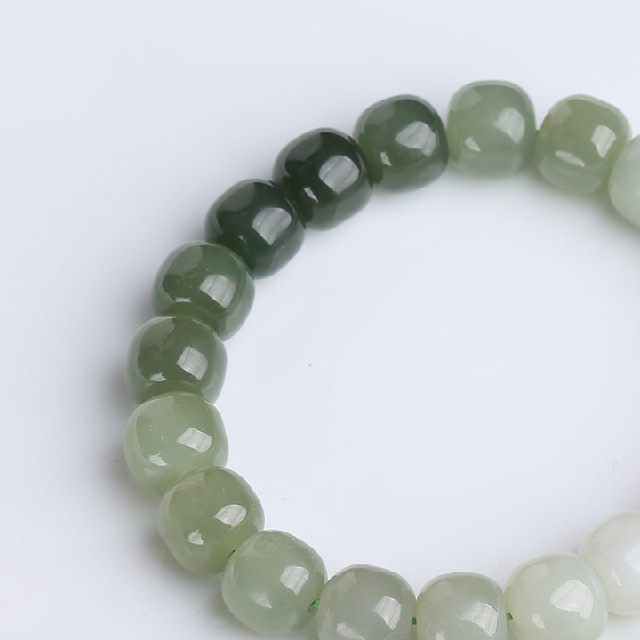 Bracelet de bénédiction porte-bonheur en jade dégradé de Buddha Stones