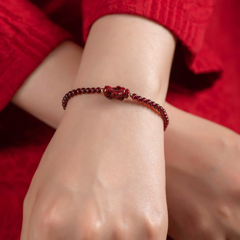 Bracelet en corde de bénédiction calme PiXiu Buddha Stones