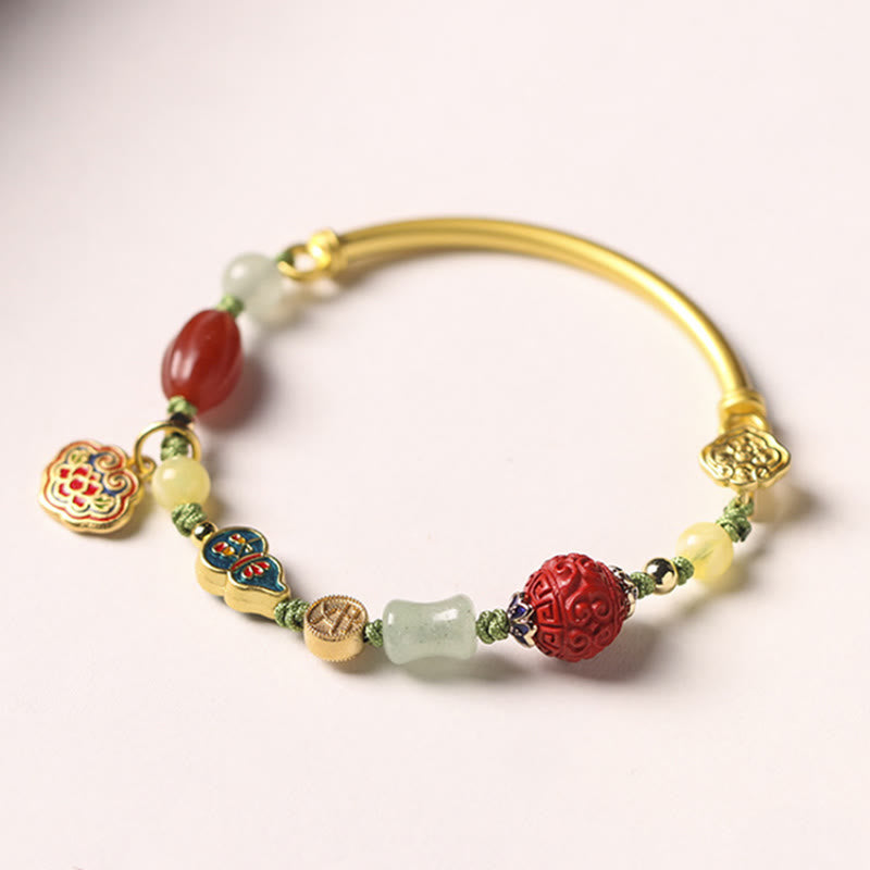 Bracelet tibétain en Buddha Stones , nuages de bon augure, fortune, bonheur, richesse, chance