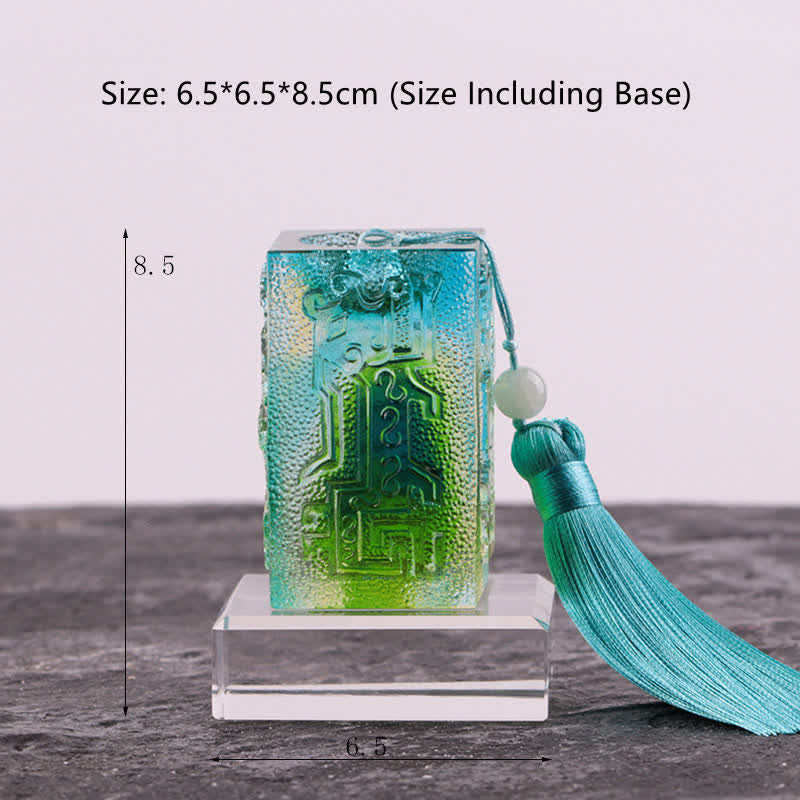 Pièce d'art en cristal Liuli faite à la main Feng Shui Décoration de bureau à domicile