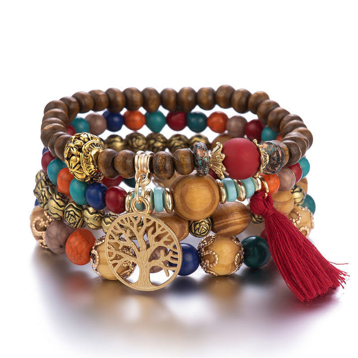 Bracelet de guérison à pampilles en bois de wengé