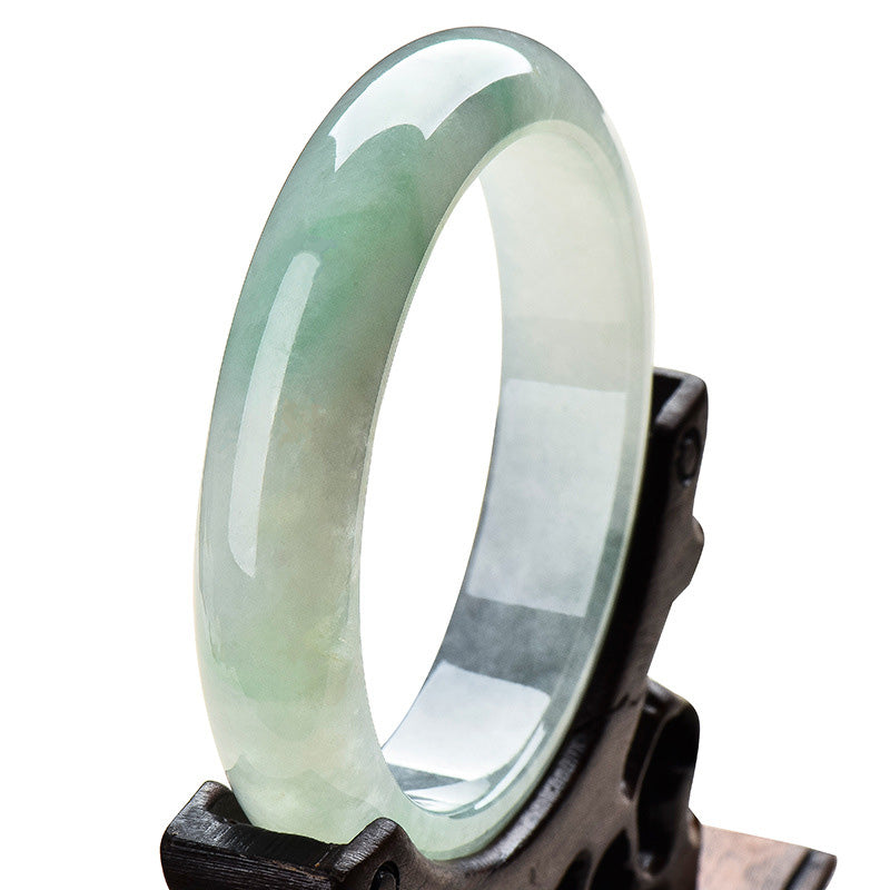 Bracelet jonc en jade naturel, porte-bonheur, guérison et prospérité