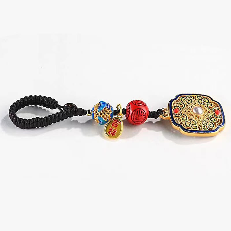 Porte-clés porte-bonheur Ruyi avec les Buddha Stones Fu