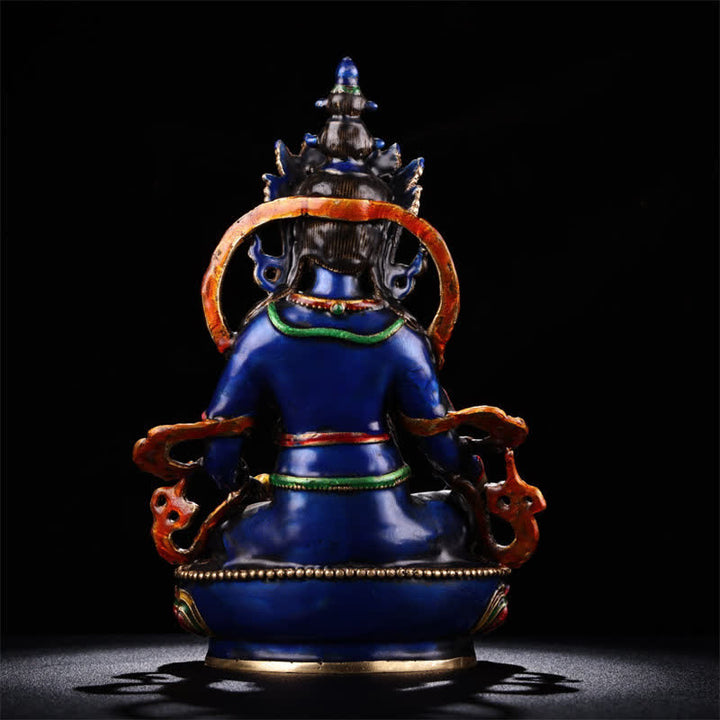 Figurine Bodhisattva Jambhala jaune Statue de sérénité en cuivre Décoration de la maison