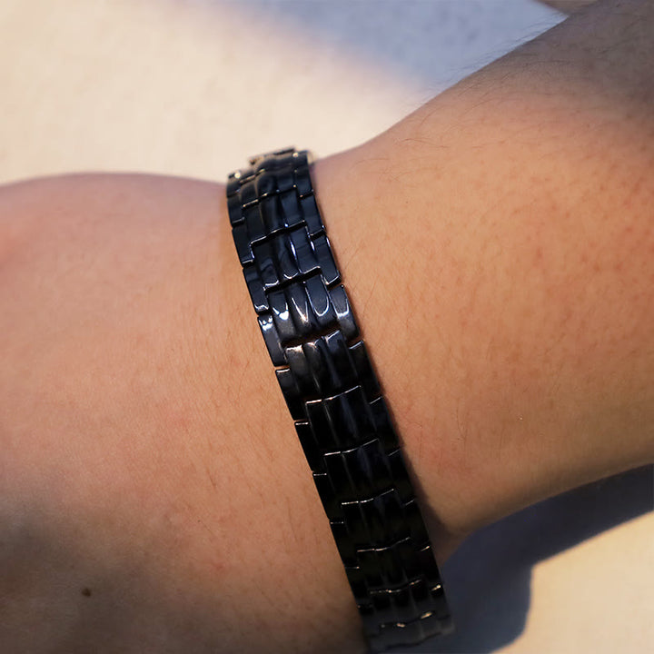 Bracelet manchette magnétique vintage en cuivre massif
