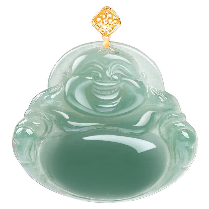 Collier pendentif Bouddha rieur en jade naturel pour la prospérité et l'abondance - image 9