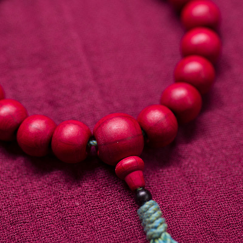 Bracelet Mala en bois d'Abelia Biflora de Buddha Stones pour éloigner les mauvais esprits