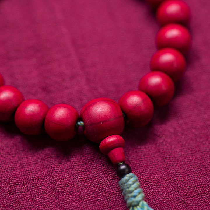 Bracelet Mala en bois d'Abelia Biflora de Buddha Stones pour éloigner les mauvais esprits