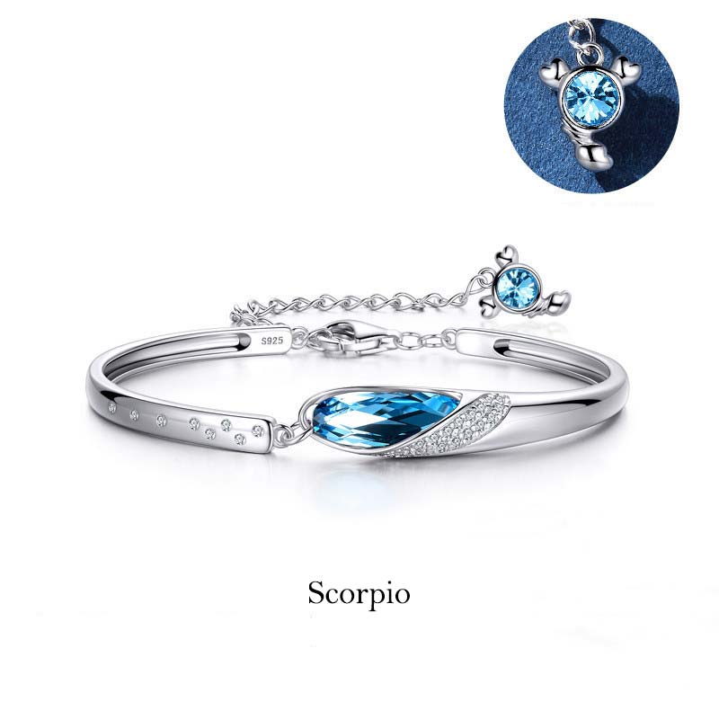 Bracelet à breloques en cuivre plaqué argent 925 Buddha Stones avec 12 constellations du zodiaque - image 15