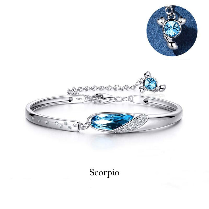 Bracelet à breloques en cuivre plaqué argent 925 Buddha Stones avec 12 constellations du zodiaque - image 15