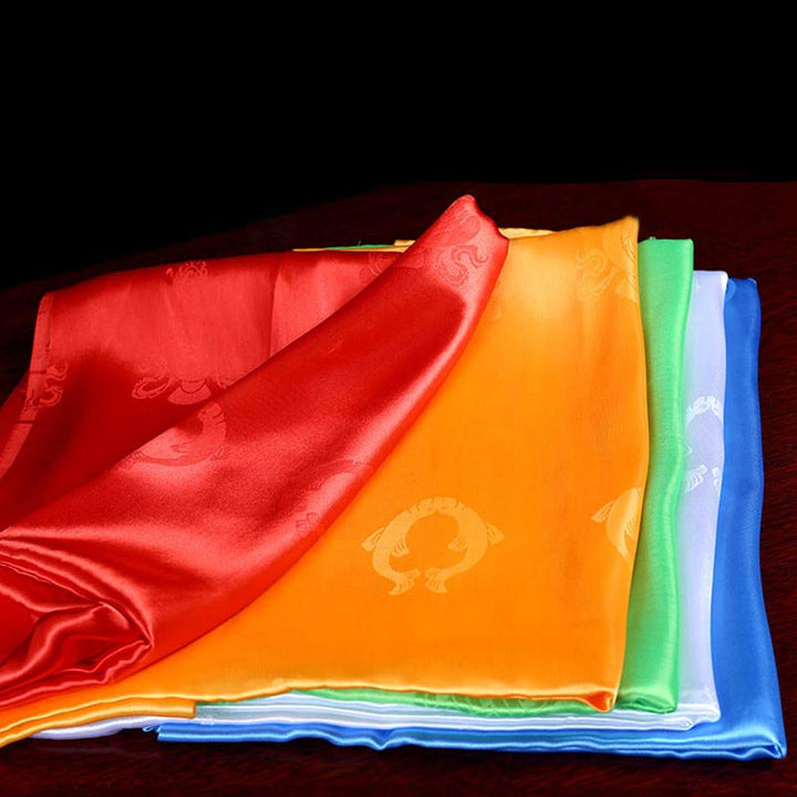 Décoration Khata de 5 couleurs avec bénédiction tibétaine - image 3