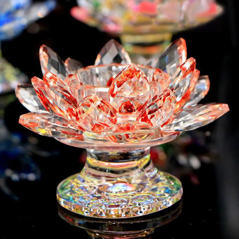 Bougeoir en cristal en forme de fleur de lotus pour la maison ou le bureau