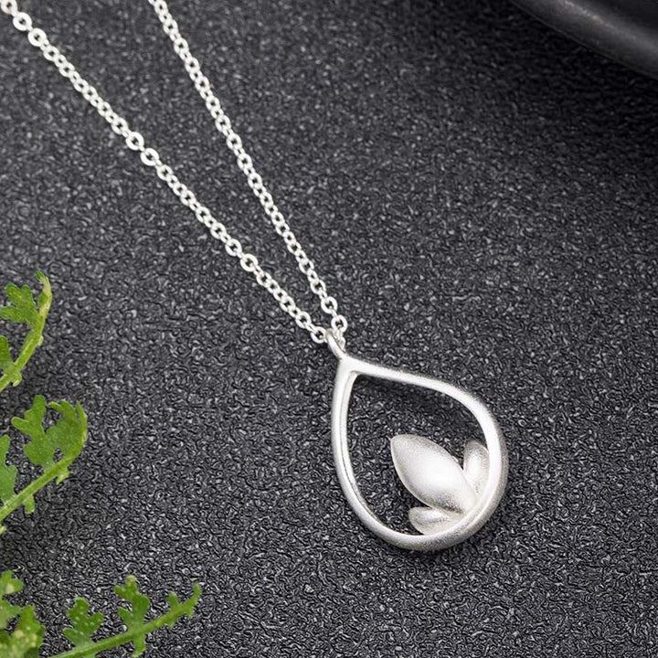 Collier pendentif fleur de lotus en argent sterling 925 Buddha Stones - image 2