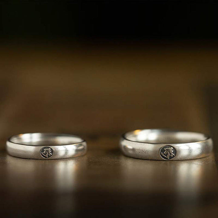 Bague couple en argent sterling 925 Buddha Stones et bénédiction du zodiaque chinois - image 13