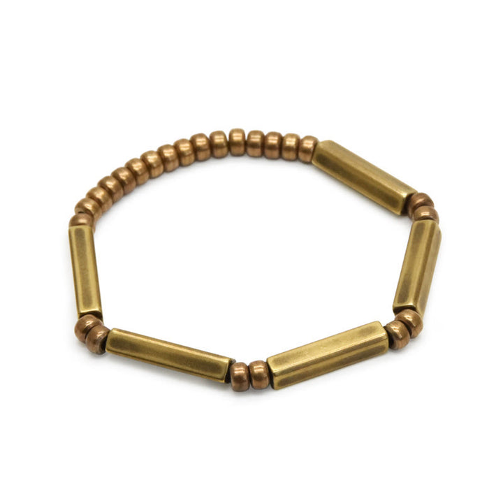Bracelet tibétain simple en cuivre avec Buddha Stones pour la richesse et la chance