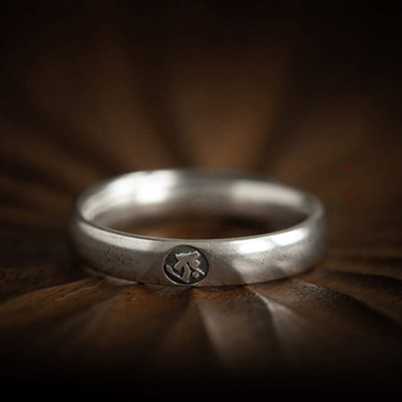 Bague couple en argent sterling 925 Buddha Stones et bénédiction du zodiaque chinois - image 11