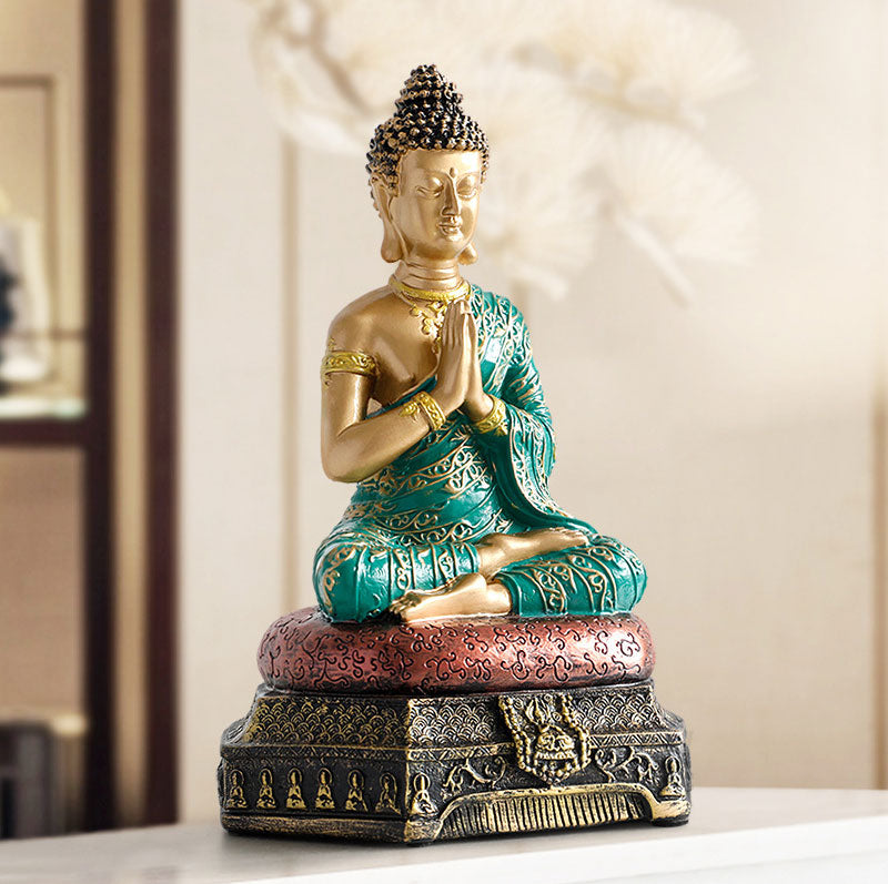 Buddha Stones Statue de Bouddha de la Compassion en Résine Décoration