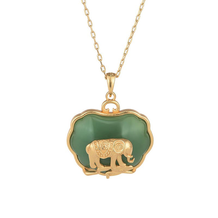 Collier pendentif de guérison en jade naturel Buddha Stones