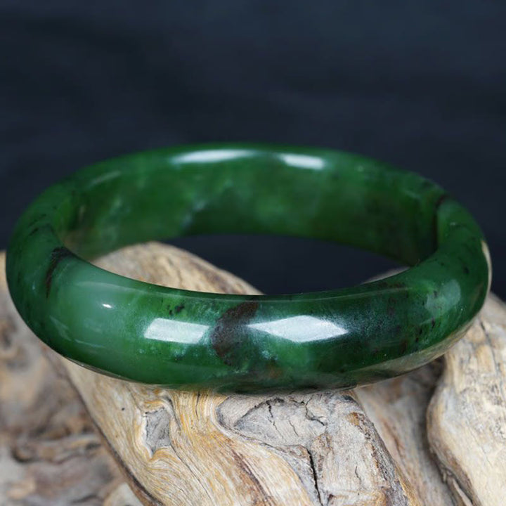 Bracelet de bonheur et de réussite en jade cyan naturel Hetian