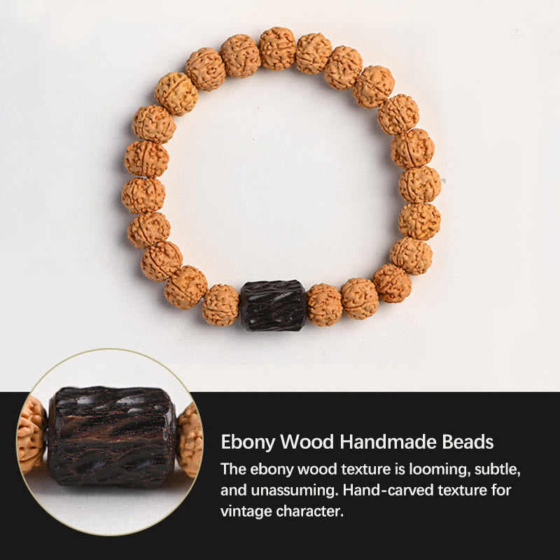 Bracelet de richesse et de bon augure en Buddha Stones tibétaines Rudraksha Bodhi Seed