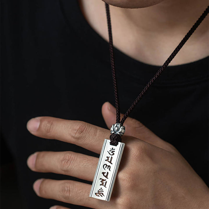 Collier pendentif en argent sterling 999 Buddha Stones et gravure Om Mani Padme Hum en forme de lotus - image 8