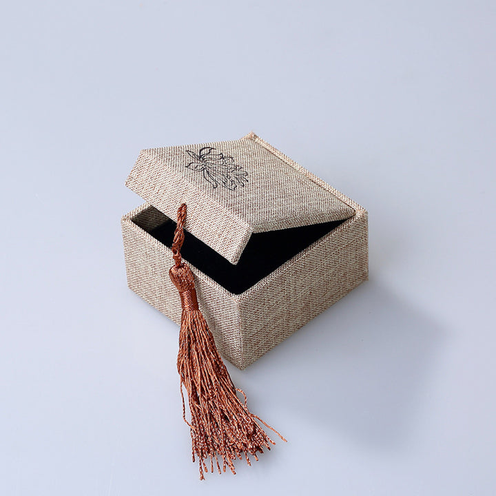 Coffret de rangement pour bijoux motif lotus Buddha Stones Coffret cadeau pompons - Boîte à bagues (60*68*38 mm) - image 1