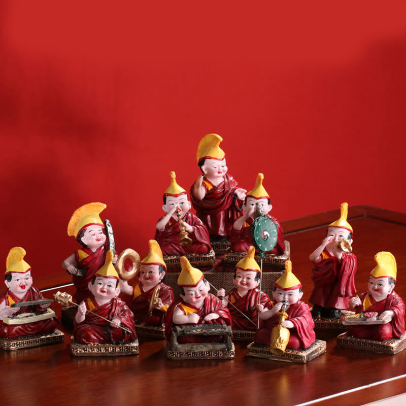 Buddha Stones peintes à la main, figurines de lama tibétaines sculptées, décoration créative pour la maison, le bureau ou la voiture