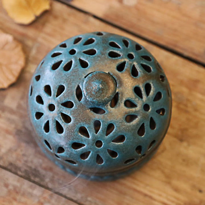 Brûleur d'encens en céramique pour méditation spirituelle, mini Buddha Stones creuses, décoration