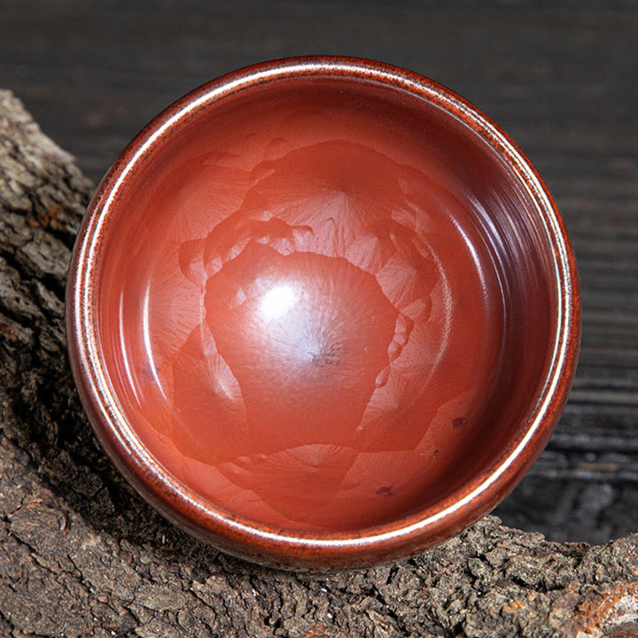 Tasse à thé en céramique faite à la main avec Buddha Stones, motif de lotus chinois Jianzhan, tasse à thé Kung Fu