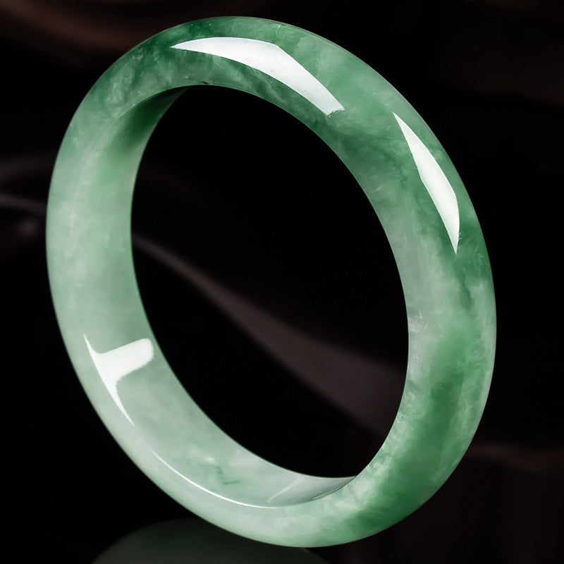 Bracelet jonc en jade naturel Buddha Stones et porte-bonheur