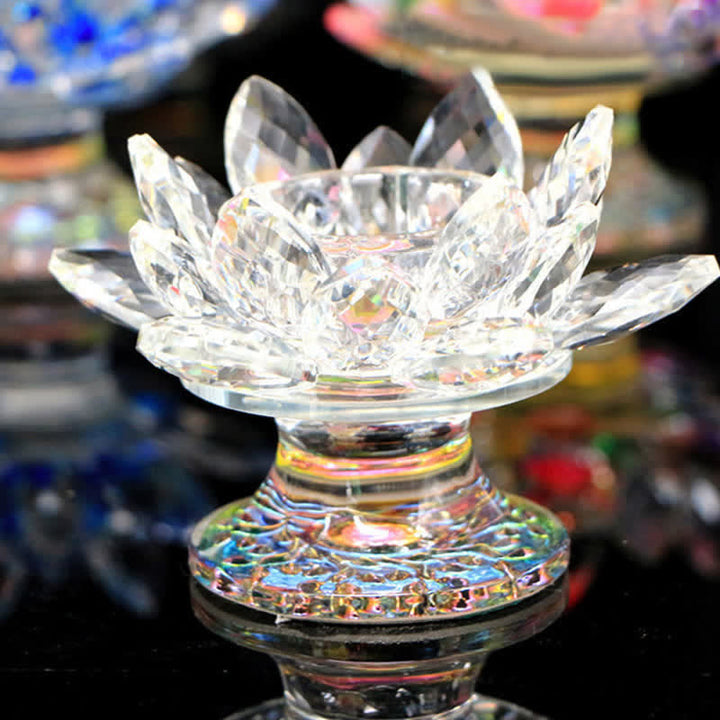 Bougeoir en cristal en forme de fleur de lotus pour la maison ou le bureau